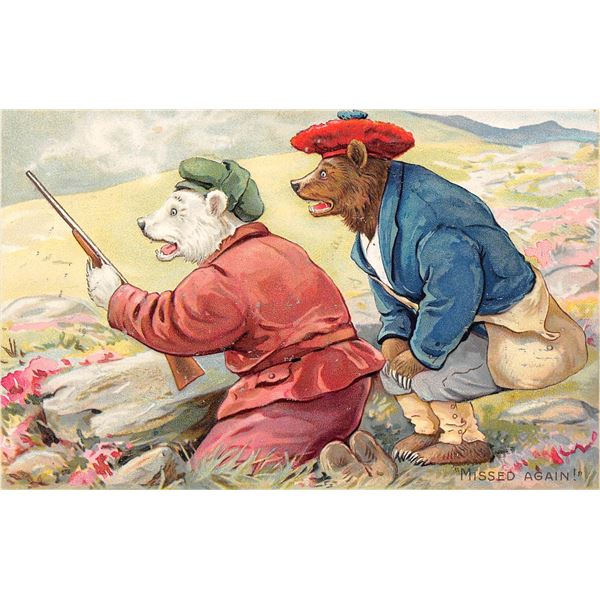 Group of 6 "Little Bears" Dressed Animal Greeting Postcards