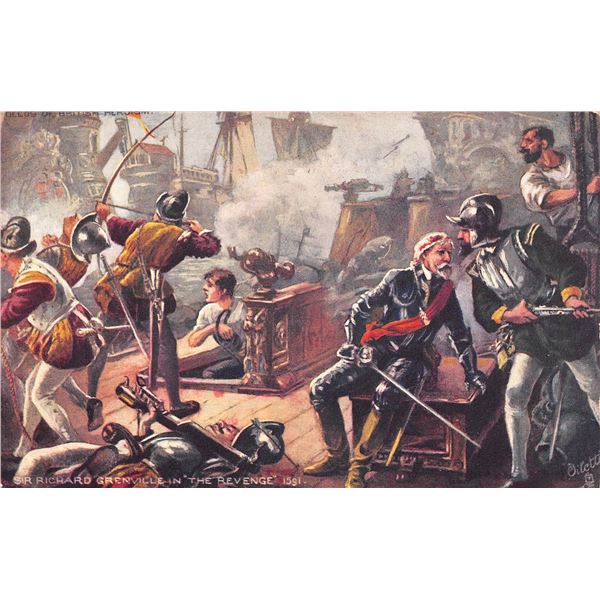 Set of 6 "Deeds pf British Heroism" Tuck Oilette Postcards