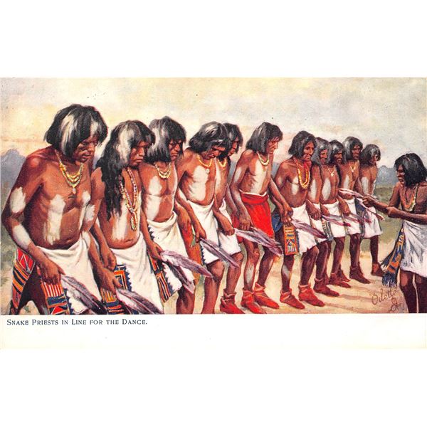 Set of 6 " Moqui Indian Snake Dance" Tuck Oilette Postcards