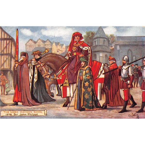 6 "The Lord Mayor's Show" Tuck Oilette Postcards