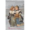Image 2 : 4 Silver Background Valentine Children Holiday Greeting Postcards