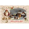 Image 2 : 4 Winsch Small Santa Faces Christmas Holiday Greeting Postcards