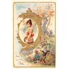 Image 1 : Set of 4 Seasons Girl & Elves Greeting Postcards
