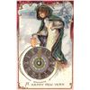 Image 2 : 2 Tuck New Year Clock Brundage Holiday Greeting Postcards
