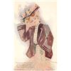 Image 2 : 12 Signed Artist Pretty Lady In Hat Postcards