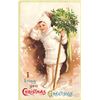 Image 1 : 2 Clapsaddle Children Green Border Holiday Greeting Postcards