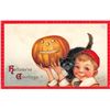 Image 2 : Set of 6 Red Border Brundage Halloween Holiday Greeting Postcards