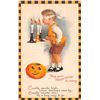 Image 1 : 2 Clapsaddle Checkered Border Halloween Holiday Greeting Postcards