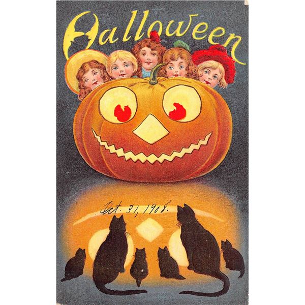 10 Halloween Holiday Greeting Postcards.