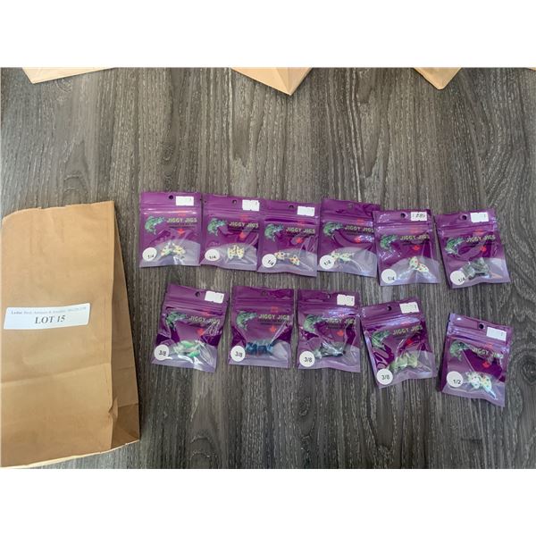 Jiggy Jigs Vivid Glow Lures (1/4.oz) 6 units, (3/8.oz) 4 units, (1/2.oz) 1 unit