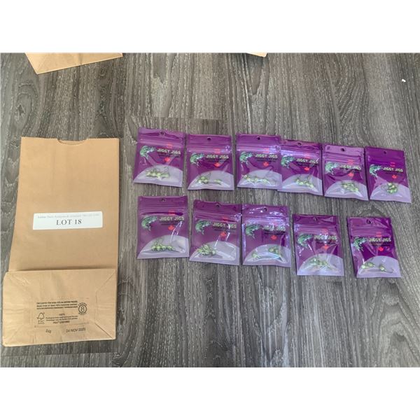 Jiggy Jigs Vivid Glow Lures (est. 1/16") 11 units