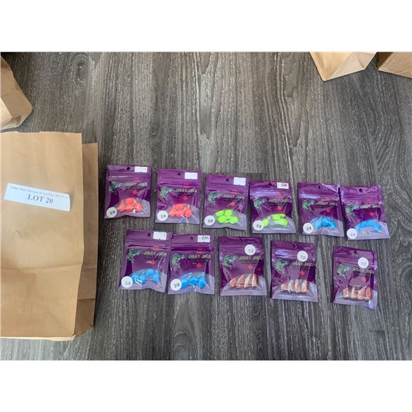 Jiggy Jigs Vivid Glow Lures (3/8.oz) 8 units, (1/2.oz) 3 units