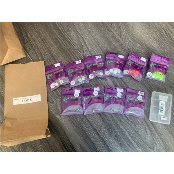 Jiggy Jigs Vivid Glow Lures (1/2.oz) 6 units, (6 mm) 4 units, 1 tiny lure box