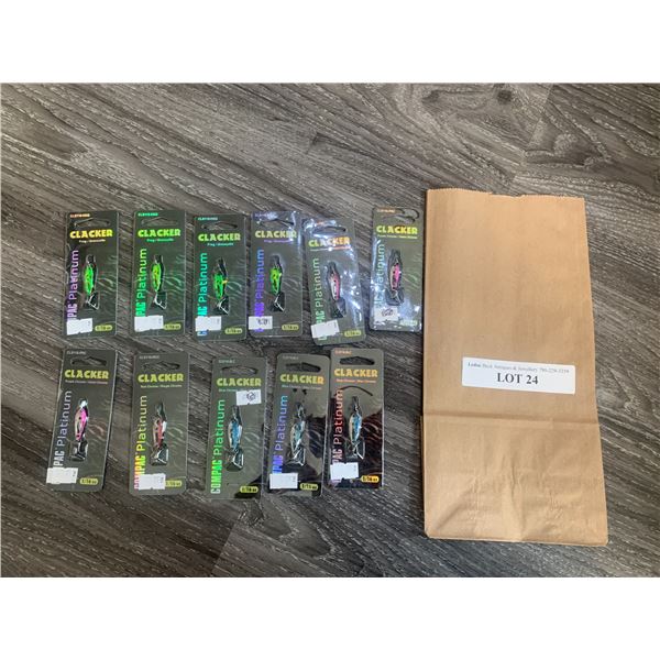 Clacker Compac Platinum ( 1/16.oz) 4 Frog and 3 Purple Chrome, 1 Red chrome, 3 Blue Chrome