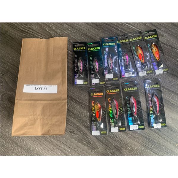 Clacker Compac Platinum (3/16.oz) 4 Purple Chrome, (3/8oz) 3 Gold Red, 3 Red Chrome