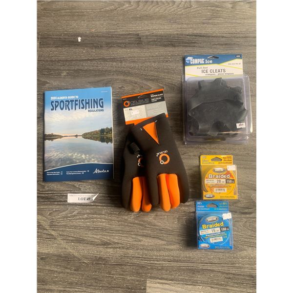 Compac Ice Cleats 1 Unit, 1 Pair of Celsius Neoprene Gloves, 1 Alberta Sportfishing Guide, 1 Surelin