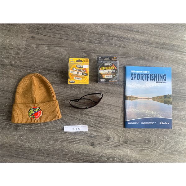 Berkley Sunglasses Polarized 1 Unit, 1 Pozzy's Toque, 1 Sureline Braided 40lbs 150 Yds Line, 1 Surel