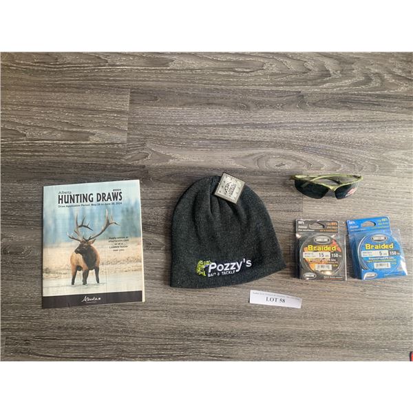 Berkley Sunglasses Polarized 1 Unit, 1 Pozzy's Toque, 1 Sureline Braided 15lbs 150 Yds Line, 1 Surel