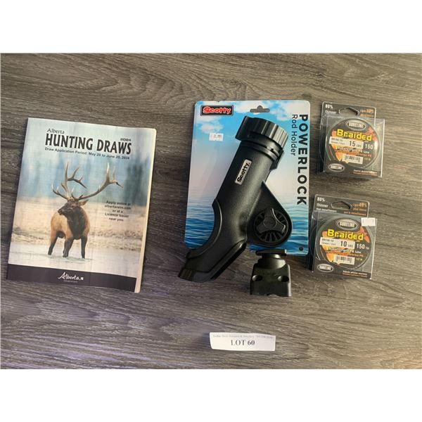 Scotty Powerlock Rod Holder 1 Unit, 1 Sureline Braided 15lbs 150 Yds Line, 1 Sureline Braided 10lbs 