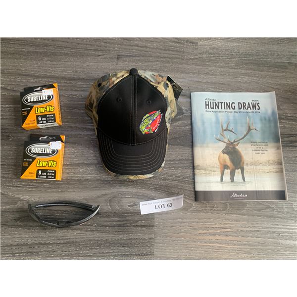 Berkley Sunglasses Polarized 1 Unit, 1 Pozzy's Hat, 1 Sureline Low-Vis 8lbs 110 Yds Line, 1 Sureline