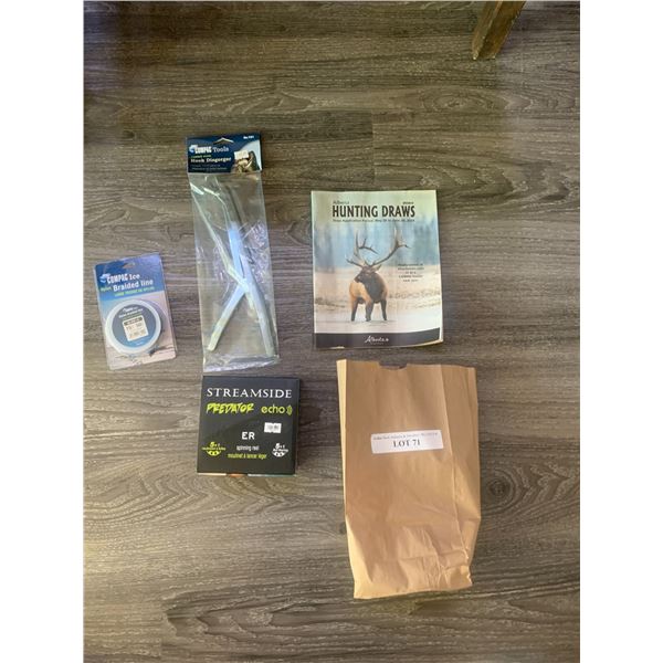 Compac Tools Hook Disgorger 1 Unit, Compac Ice Braided Line 15lbs 50Yds, Streamside Predator Echo 1 