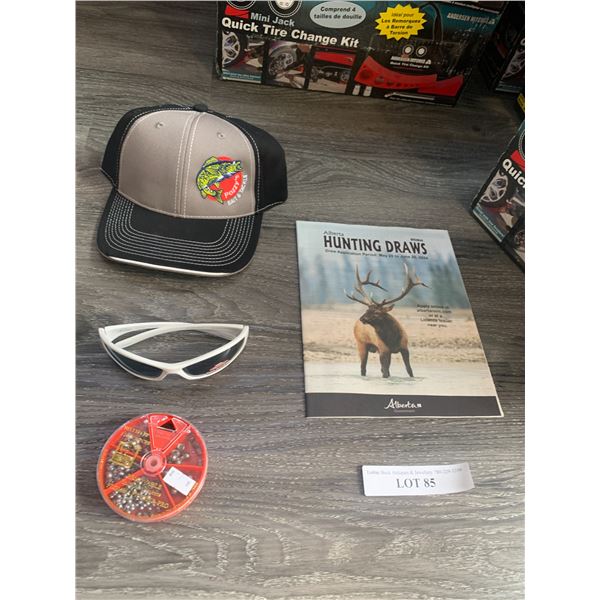 Berkley Sunglasses Polarized 1 Unit, 1 Pozzy's Hat, Compac Removable Split Shot Sinkers 1 Unit, 1 Al