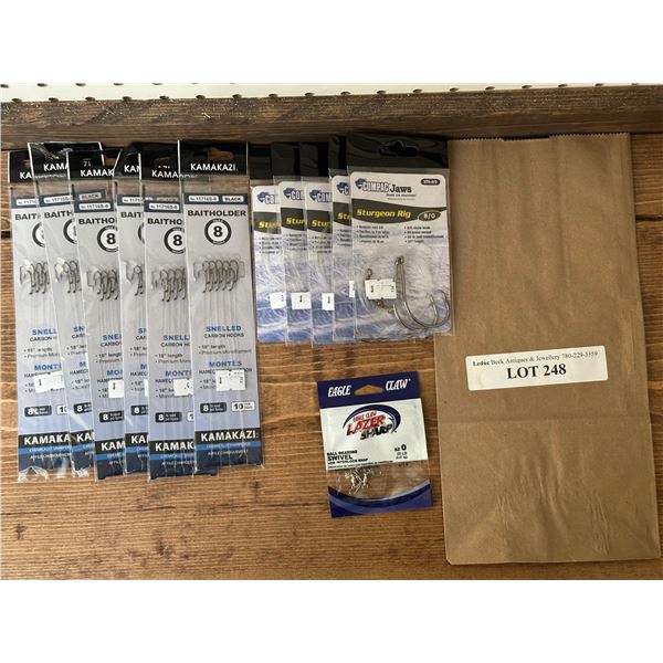 Kamakazi Bait-holder Snelled Carbon 8 Hooks & Eagle Claw Lazer Sharp Ball Bearing Swivel