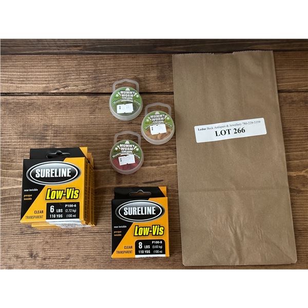 Mummy Worm Wax Worm & Sureline Low-Vis Clear Fishing Line