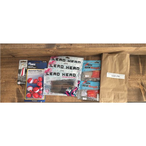 Asst Floats, Lead Head Senko Worms & ZMAN Bleeding Banana's