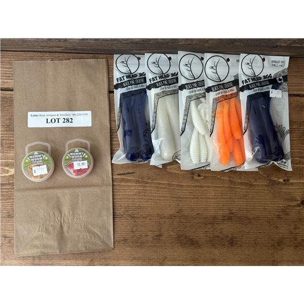 Mummy Worm Wax & Black Pine Creative Ripper Paddle Tails & Fat Head Tube Jigs