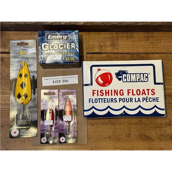 Emery Glacier GL10 Spinning  Reel, Compac Fishing Floats & Len Thompson Tackle