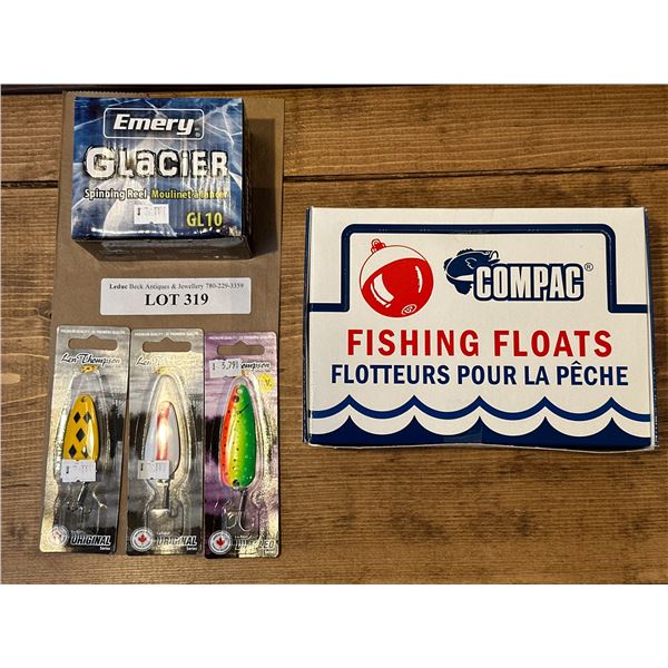 Len Thompson Tackle, Compac Fishing Floats, Emery Glacier GL10 Spinning Reel