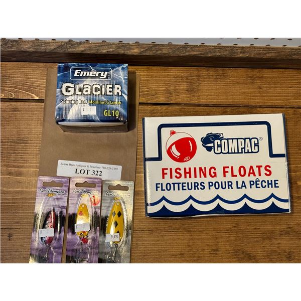 Len Thompson Tackle, Emery Flash FI10 Spinning Reel & Compac Fishing Floats