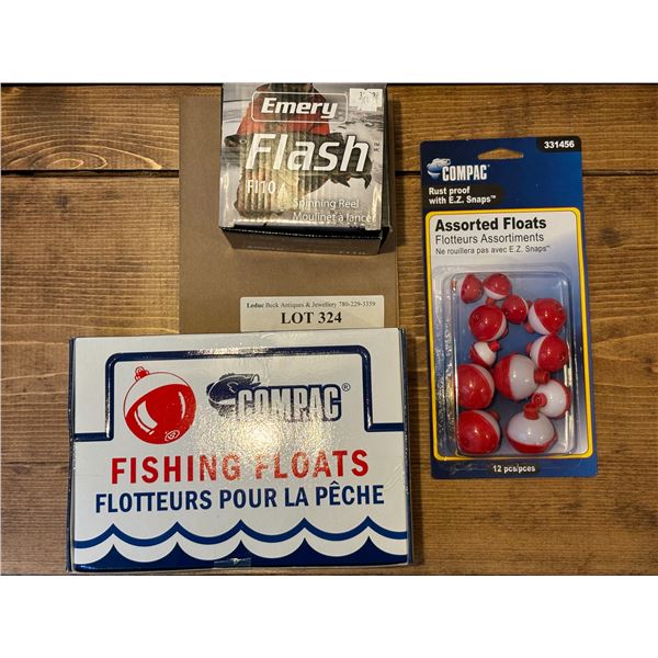Asst Floats, Compac Fishing Floats, Emery Flash FI10 Spinning Reel