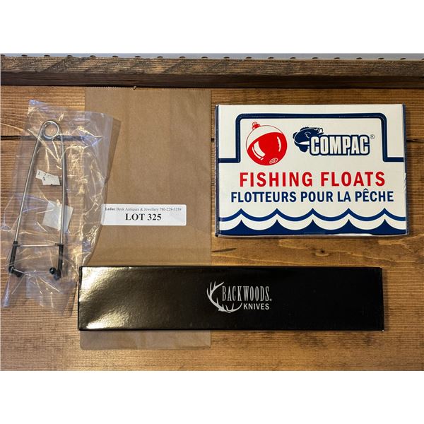 Backwoods Prestige Knife, Compac Fishing Floats, Fish Mouth Opener