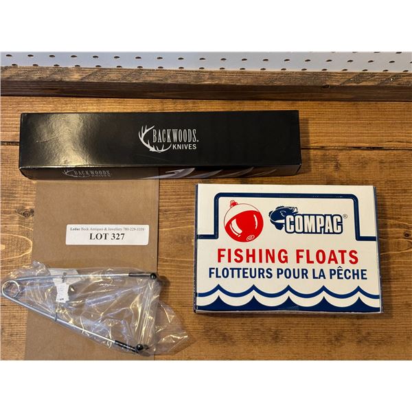 Backwoods Prestige Knife, Fish Mouth Opener, Compac Fishing Floats