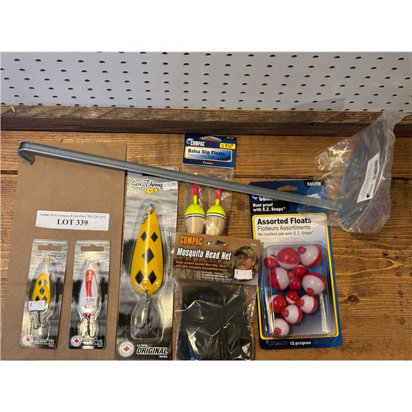 Mosquito Head Net,Balsa Slip Float, Scoop, Len Thompson Tackle, Asst Floats