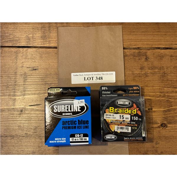 Pair of Sureline Braided 15 lbs PE Line & Four Shoreline Arctic Blue 12 lbs Premium Ice Line