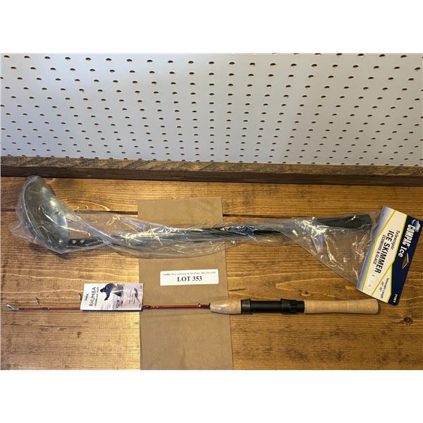 Rhumba Jigging Ice Rod & Compac Ice Telescopic Ice Skimmer
