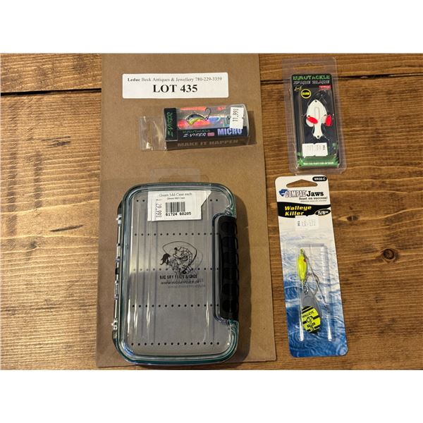 Big Sky Flies & Jigs Case, EuroTackle Z-Viber Micro .6 Inch & Spade Blade 1/4 Inch & CompacJaws Wall