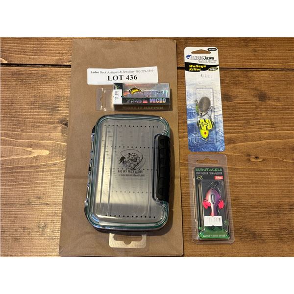 Big Sky Flies & Jigs Case, EuroTackle Z-Viber Micro .6 Inch & Spade Blade 1/4 Inch & CompacJaws Wall