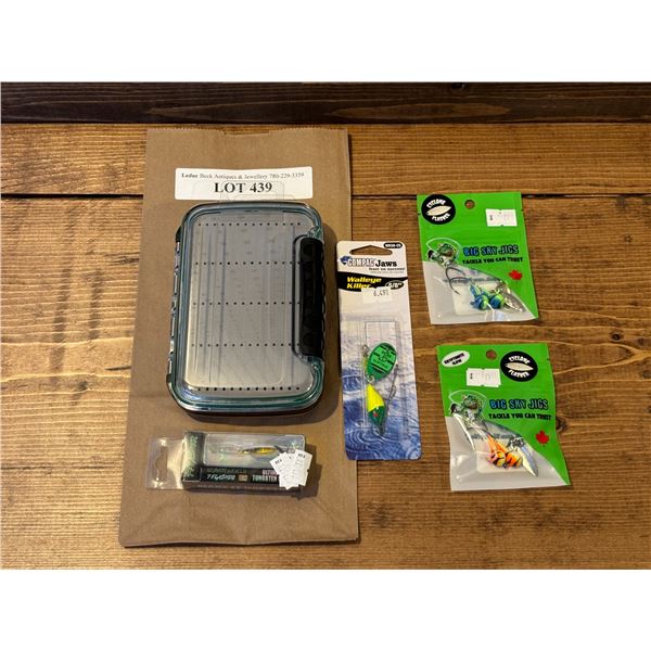 Big Sky Flies & Jigs Case, EuroTackle Tungsten T-Flasher 1 Inch, Compac Jaws Walleye Killer 5/8oz & 