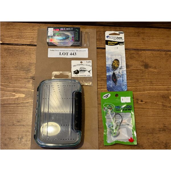 Big Sky Flies & Jigs Case, EuroTackle Z-Viber 1.6 Inch,  Compac Jaws Walleye Killer 5/8 Inch, Big Sk