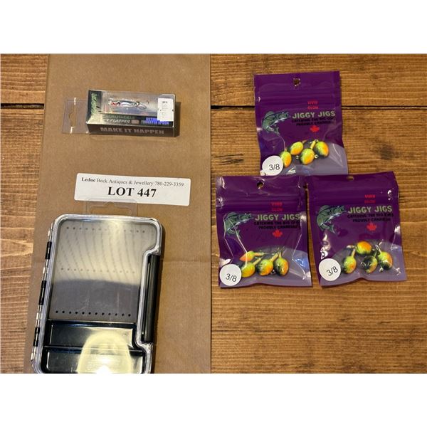 Water Resistant Flies & Jigs Case, EuroTackle Tungsten T-Flasher 1 Inch, Glow Jiggy Jigs 3/8 Inch