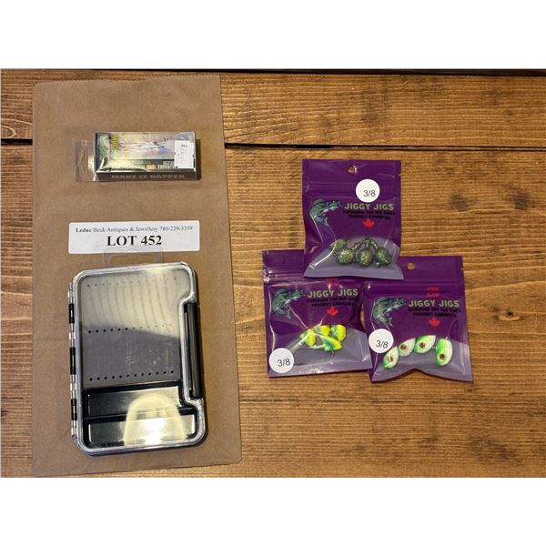 Water Resistant Flies & Jigs Case, EuroTackle Tungsten T-Flasher 1 Inch &  Jiggy Jigs 3/8 Inch