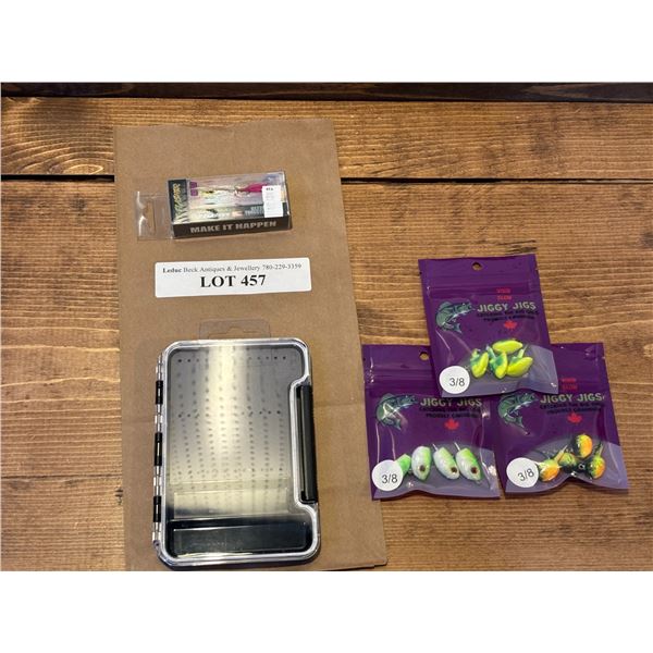 Water Resistant Flies & Jigs Case, EuroTackle UV Tungsten T-Flasher 1 Inch &  Jiggy Jigs 3/8 Inch