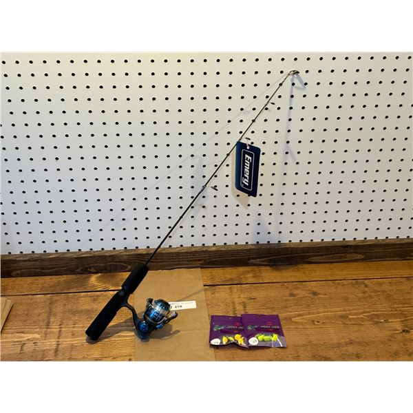 Emery Flash Ice Combo 26 Inch Light Action Spinning Rod & Jiggy Jigs 3/8 Inch