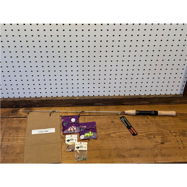 Streamside Predator Classic 30 Inch Ice Rod, Jiggy Jigs 3/8 Inch & 1/8 oz Tungsten Jigs