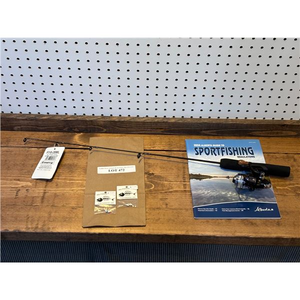 Emery Flash Ice Combo 28 Inch Medium-Light  Action Spinning Rod &  5mm Tungsten Jigs