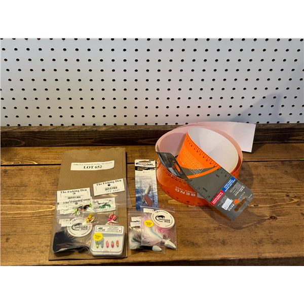 Pair of South Bend 36 Inch Adhesive Ruler, Jaguar  Jigs Glow Grubs, Compac Jaws Walleye Killer, The 